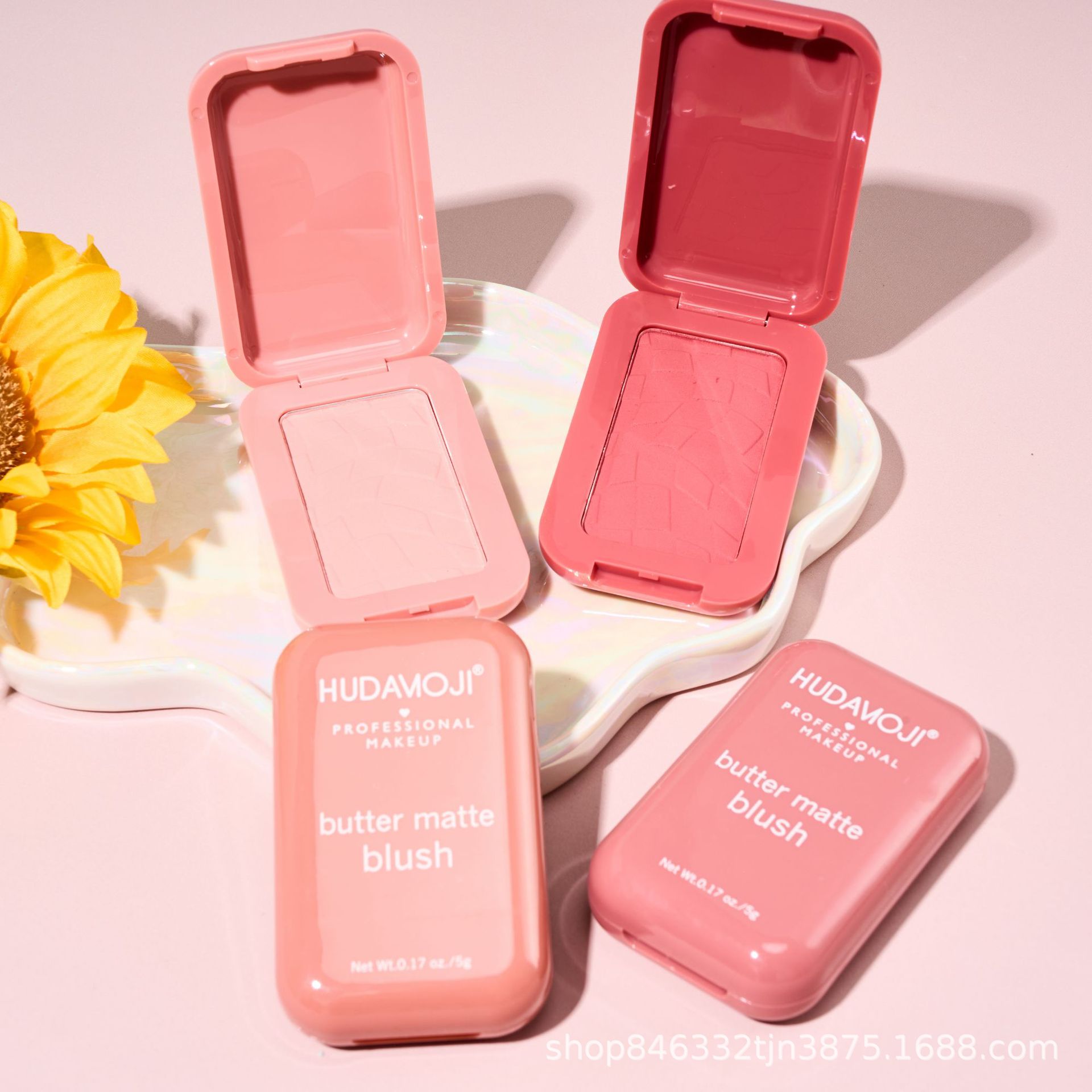 HUDAMOJI Butter matte Blush brightens Natural, light and long-lasting Swelling Blush Makeup wholesale pic 5