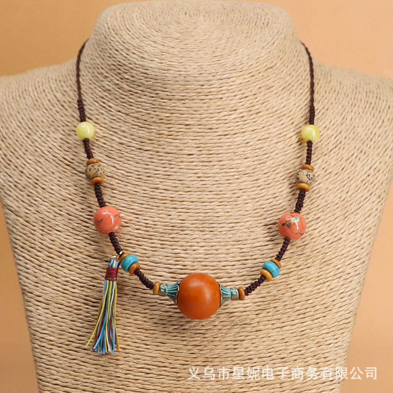 Ethnic style, Bohemian style, multi-treasure necklaces, cheongsams, cotton and linen clothes, accessories, collectibles, tassels, necklaces, best-selling wholesale items pic 19