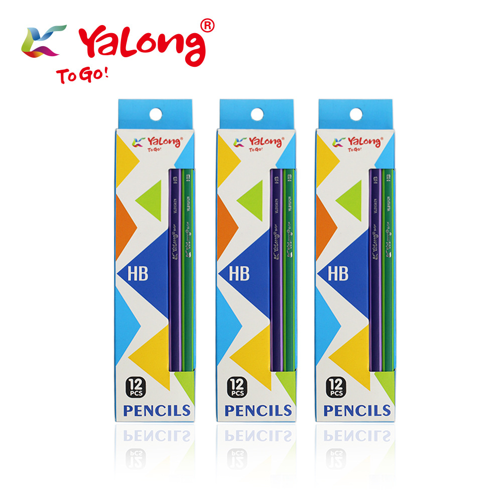 Yalong Cross-border High-quality HB Pencil Student Logo Black Wooden Standard Pencil set, suitable for office use pic 4