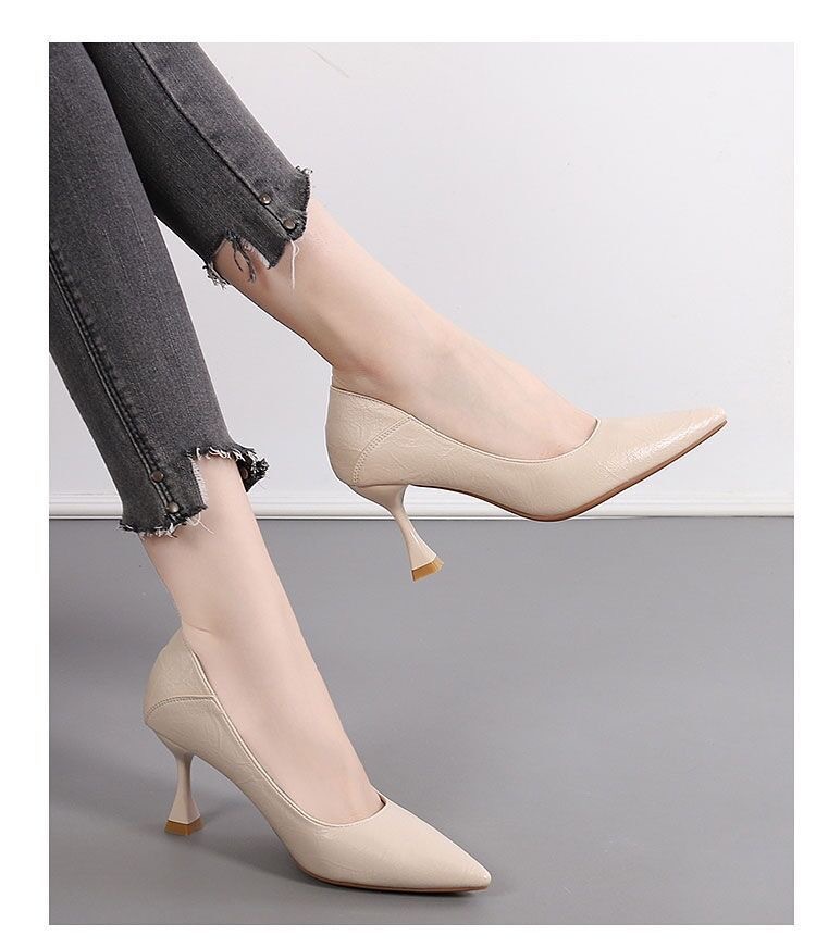 高跟鞋2024韩版浅口职业工作鞋两穿细跟尖头春秋季百搭单鞋女潮详情32