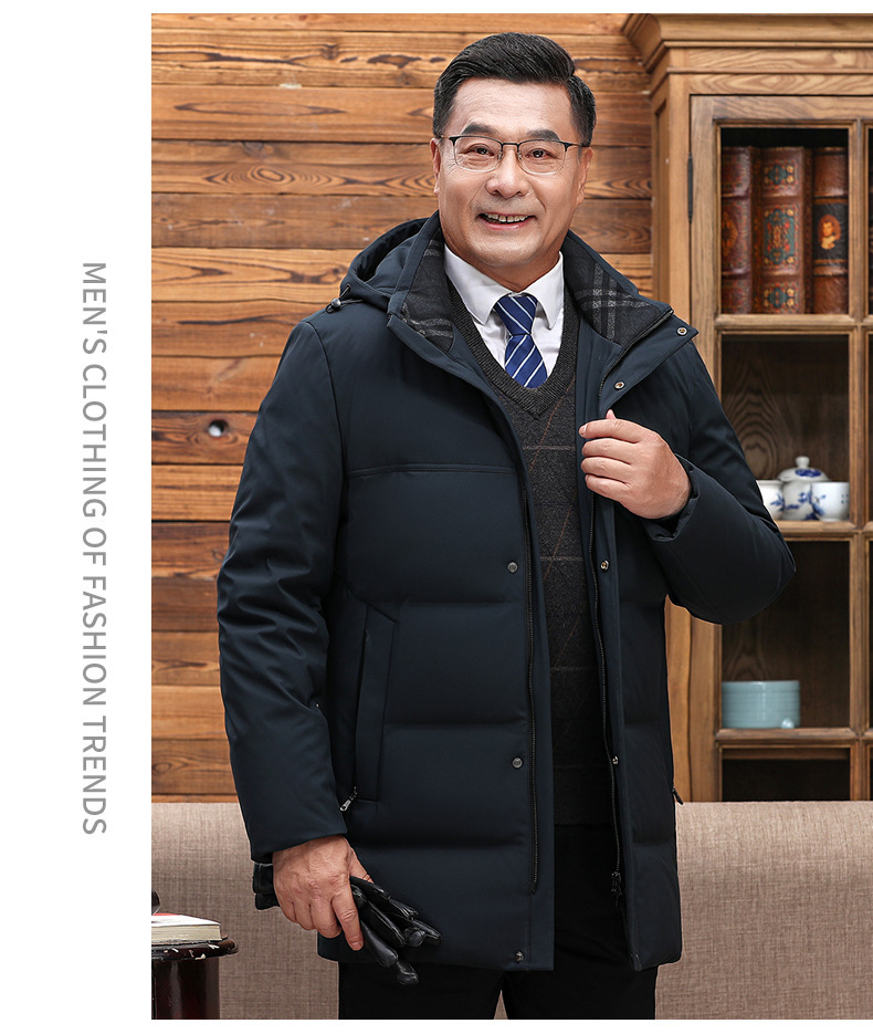 中老年羽绒服男短款加厚大码老年父亲爸爸鸭绒保暖外套加厚保暖详情17