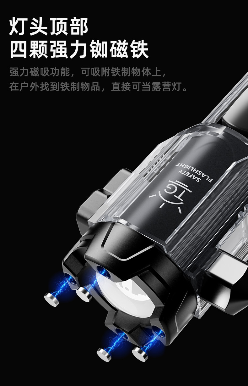 新款安全锤强光手电筒车载应急破窗逃生器汽车救生锤多功能强详情1