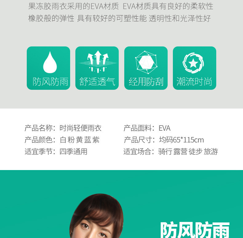 eva成人雨衣非一次性加厚加长户外骑行雨衣带帽加厚时尚连体雨披详情8