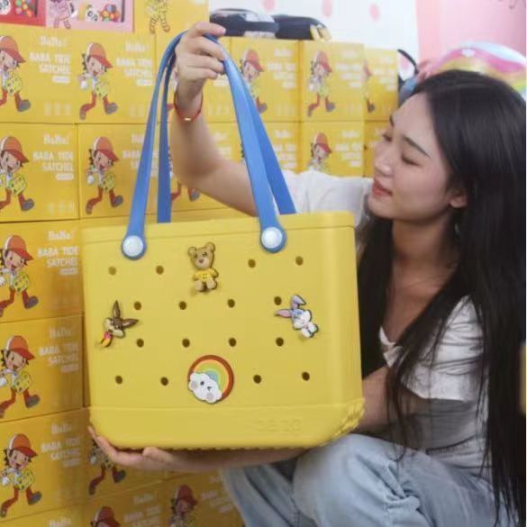 eva basket travel shoulder bag, perforated bag, waterproof and durable storage, eva beach bag, perforated bag, eva handbag pic 19