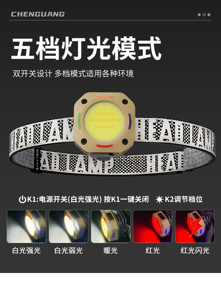 New cross-border COB multi-functional outdoor headlamp, LED strong light, ultra-long battery life, night fishing light, portable cap clip light, mini flashlight pic 27
