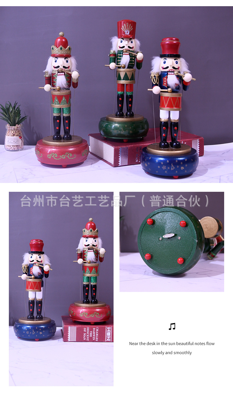 One-piece consignment European nutcracker puppet, Nutcracker music box, music box, creative Christmas holiday gifts pic 9