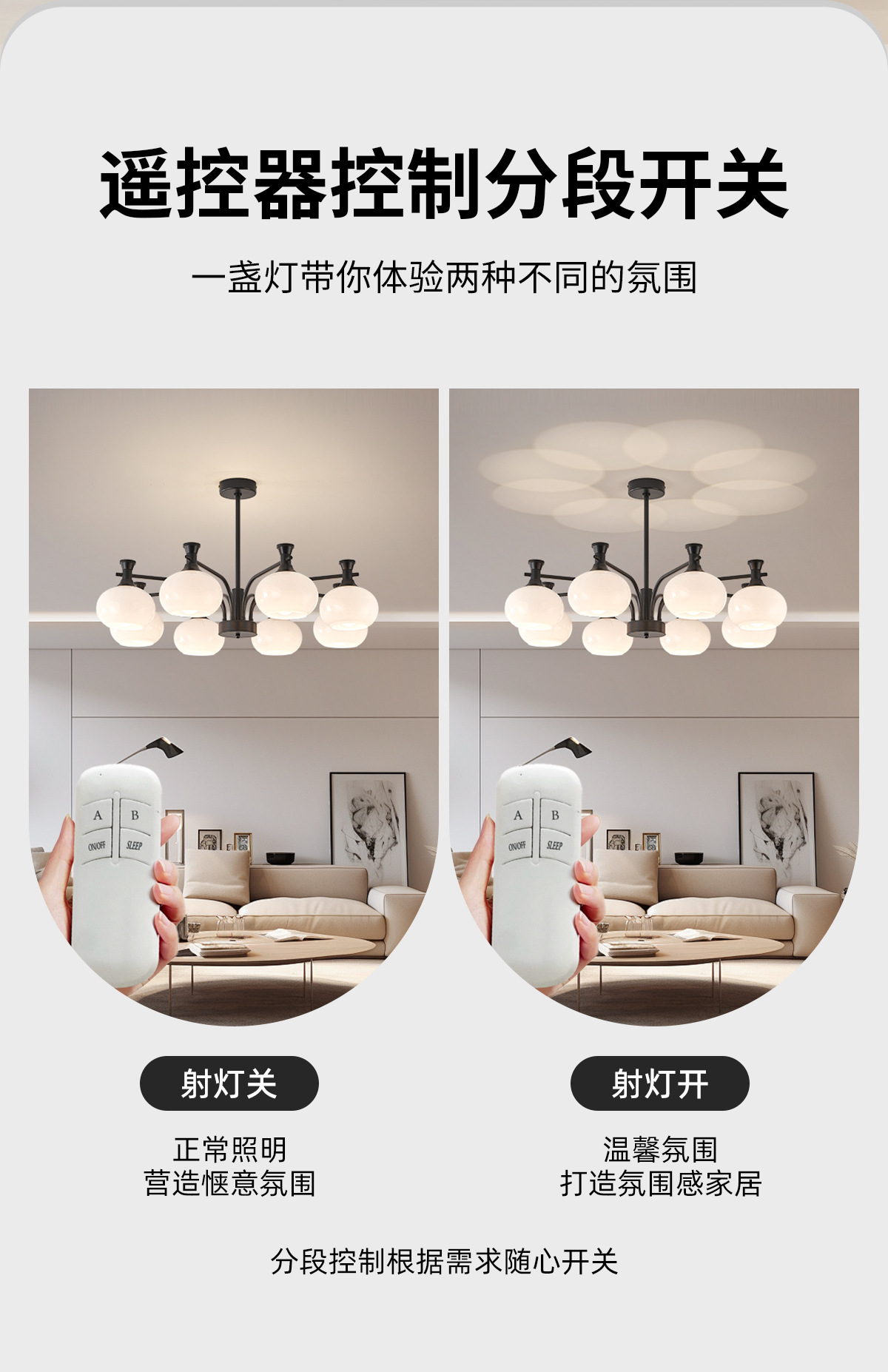 现代简约客厅主灯2025新款奶油风魔豆吊灯轻奢高级感全屋灯具套餐详情15