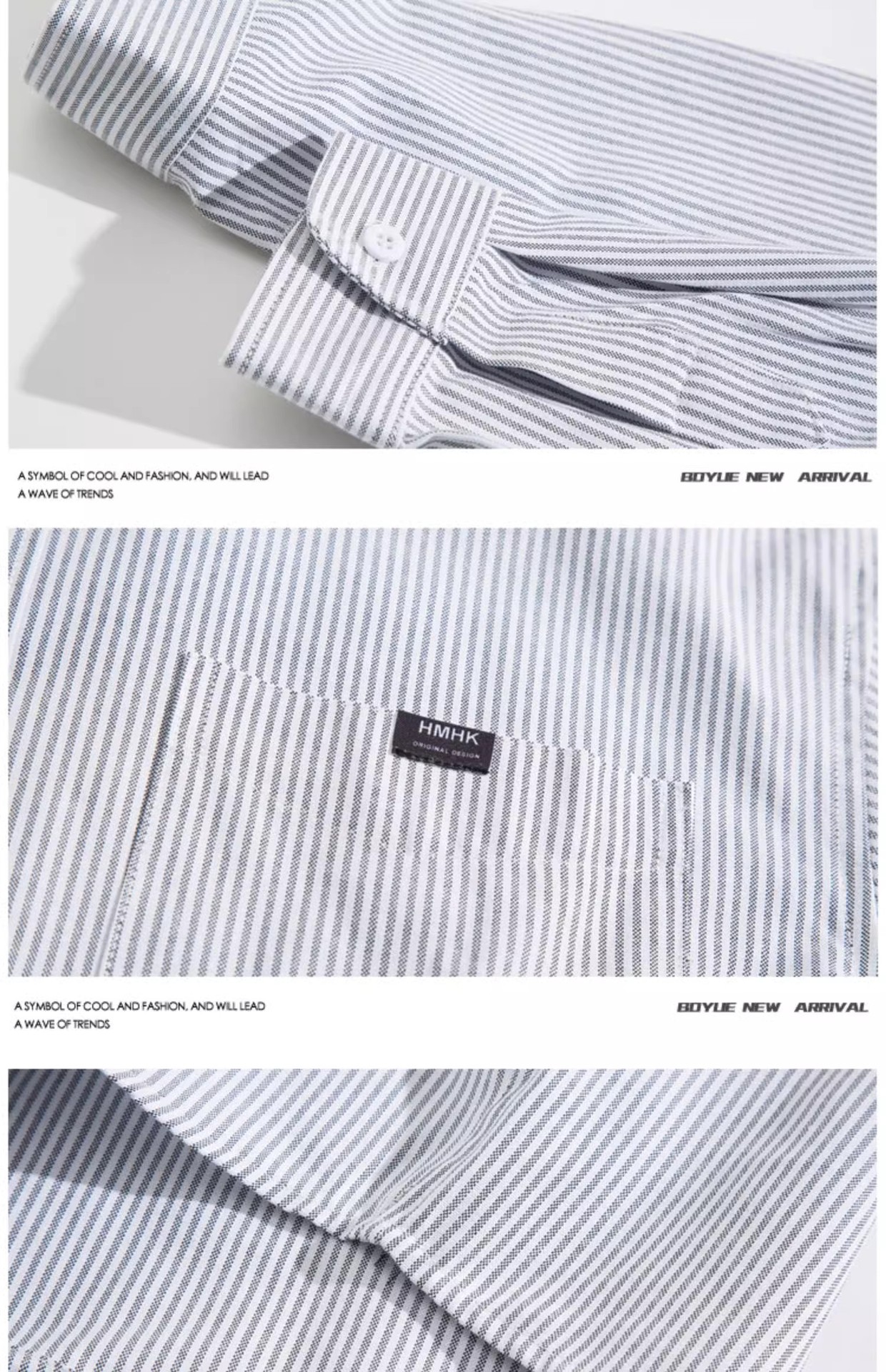 Casual striped long-sleeved shirt for men, spring and autumn Hong Kong-style shirt, loose trendy brand, high-end and cool, casual coat pic 6