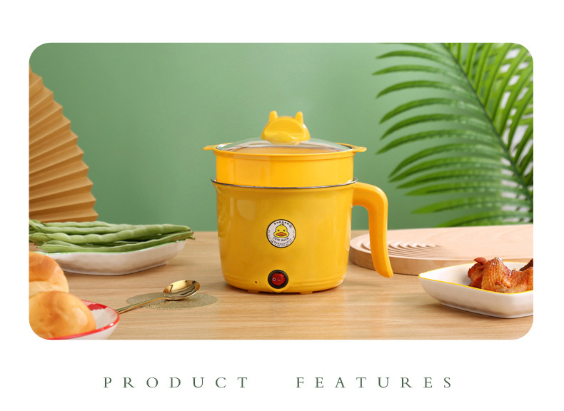 Multi-functional electric cooking pot, mini non-stick electric frying pot, low-power electric hot pot, student dormitory small electric pot integrated gift pic 1