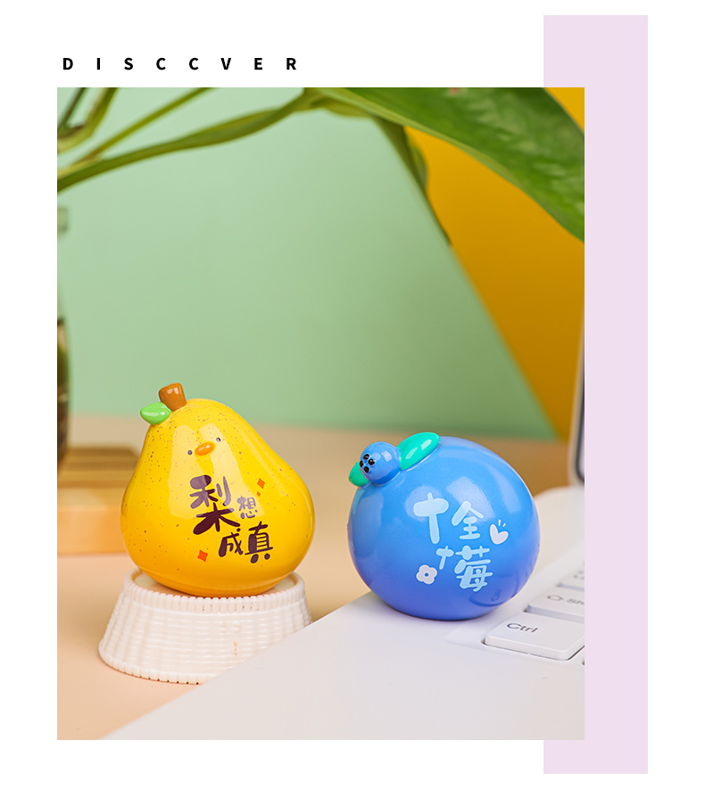 A cute and adorable figurine with words on it, symbolizing a little cute resin mini desktop decoration and a car ornament pic 14