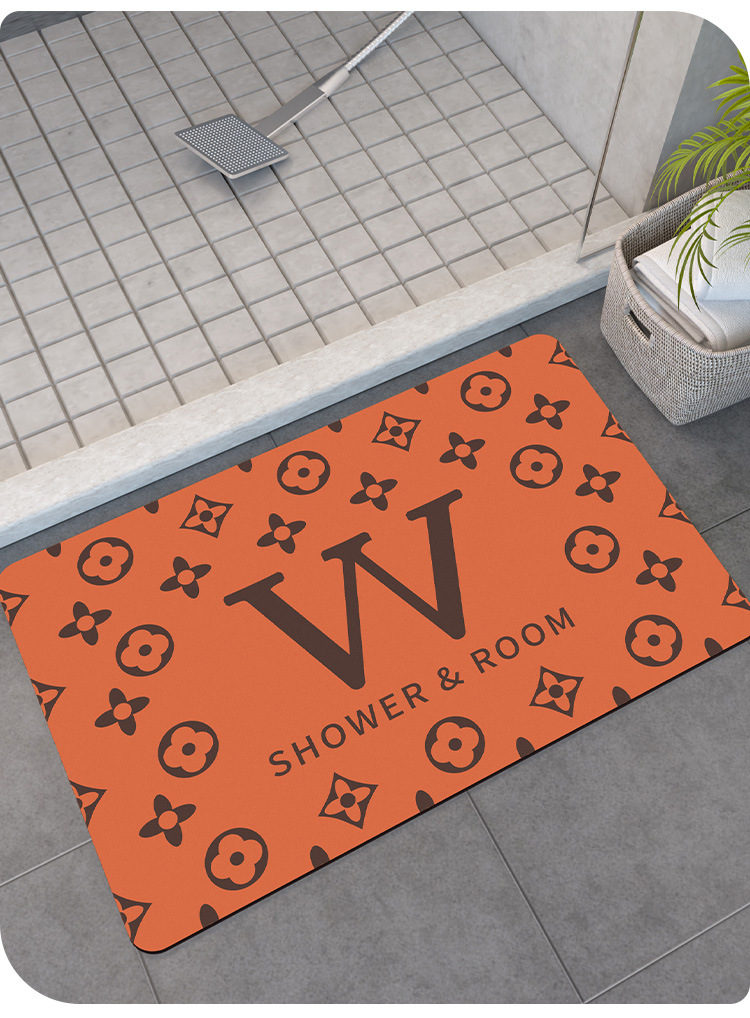 浴室地垫卫生间门口跨境防滑脚垫厕所入户硅藻泥吸水垫速干卡通家详情11