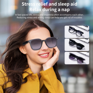 Cross-border AI translation smart glasses A17 European and American large-frame sun-protective color-changing stainless steel Bluetooth audio sunglasses smart accessories pic 8