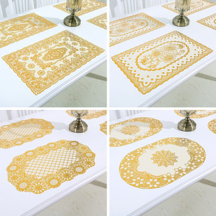 30*45cm餐垫跨境批发特斯林桌垫防水pvc餐桌垫隔热垫对角框西餐垫详情1