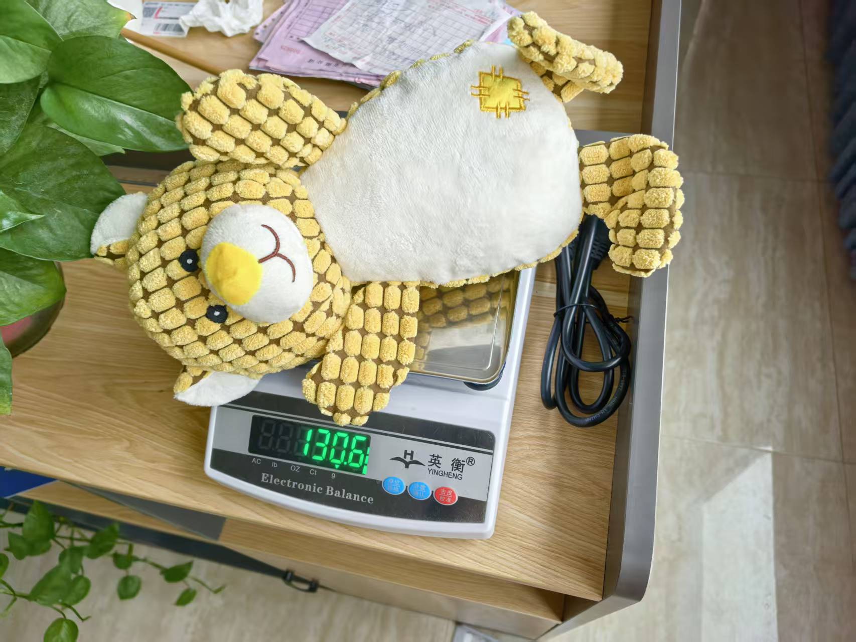 Three-color patch bear dog toy plush pet toy, durable and wear-resistant, interactive and fun to play with pic 5