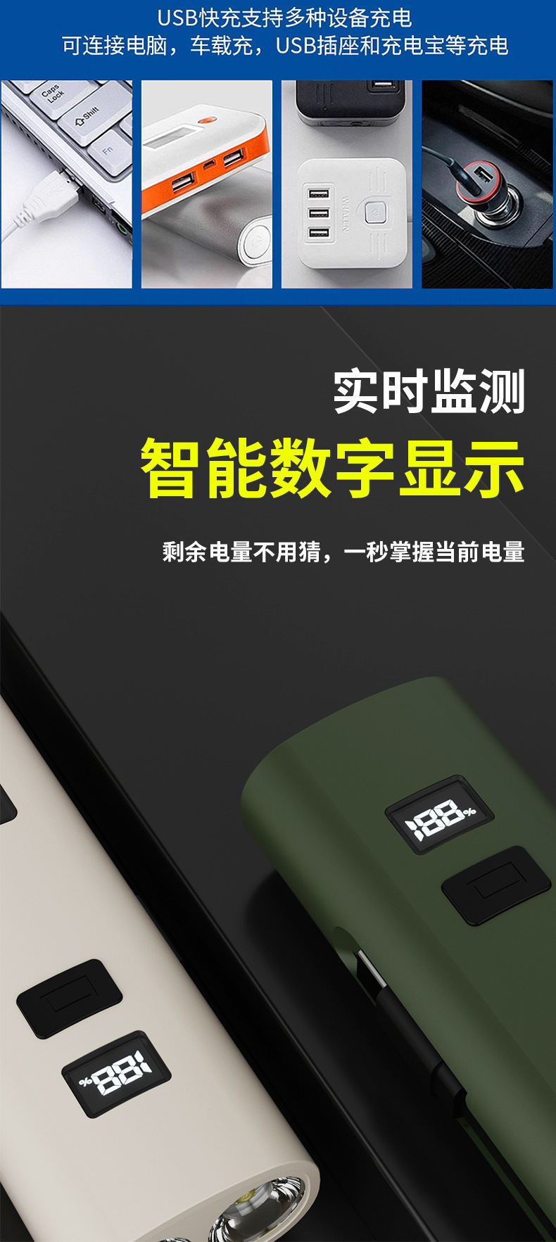 New cross-border LED bicycle light, outdoor night fishing, cycling with warning, multi-functional COB strong bald light pic 10