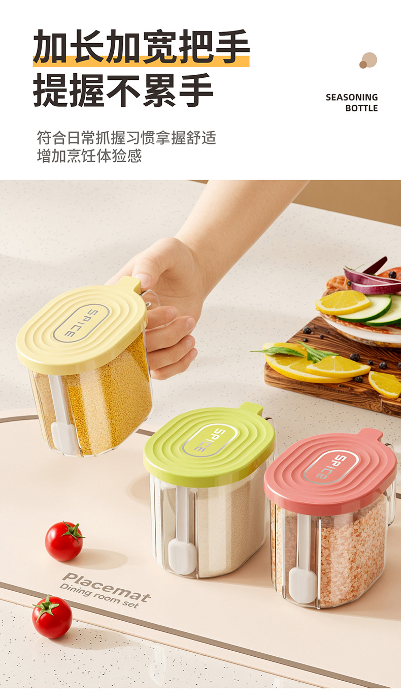Ceramic seasoning box, salt shaker, plastic grinder, kitchenware seasoning jar, seasoning jar + grinder pic 6