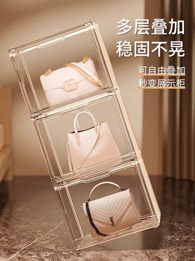 桌面可防尘大容量全透明化妆品收纳盒家用轻奢护肤化妆品收纳柜详情6