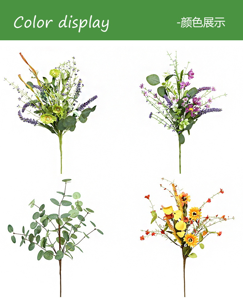 跨境仿真花束爆款装饰摆件植物小雏菊薰衣草仿真花尤加利仿真绿植详情6
