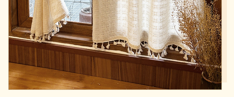 法式纱帘飘窗窗帘小窗户短款半帘遮挡咖啡厅厨房隔断门帘柜子遮丑详情23