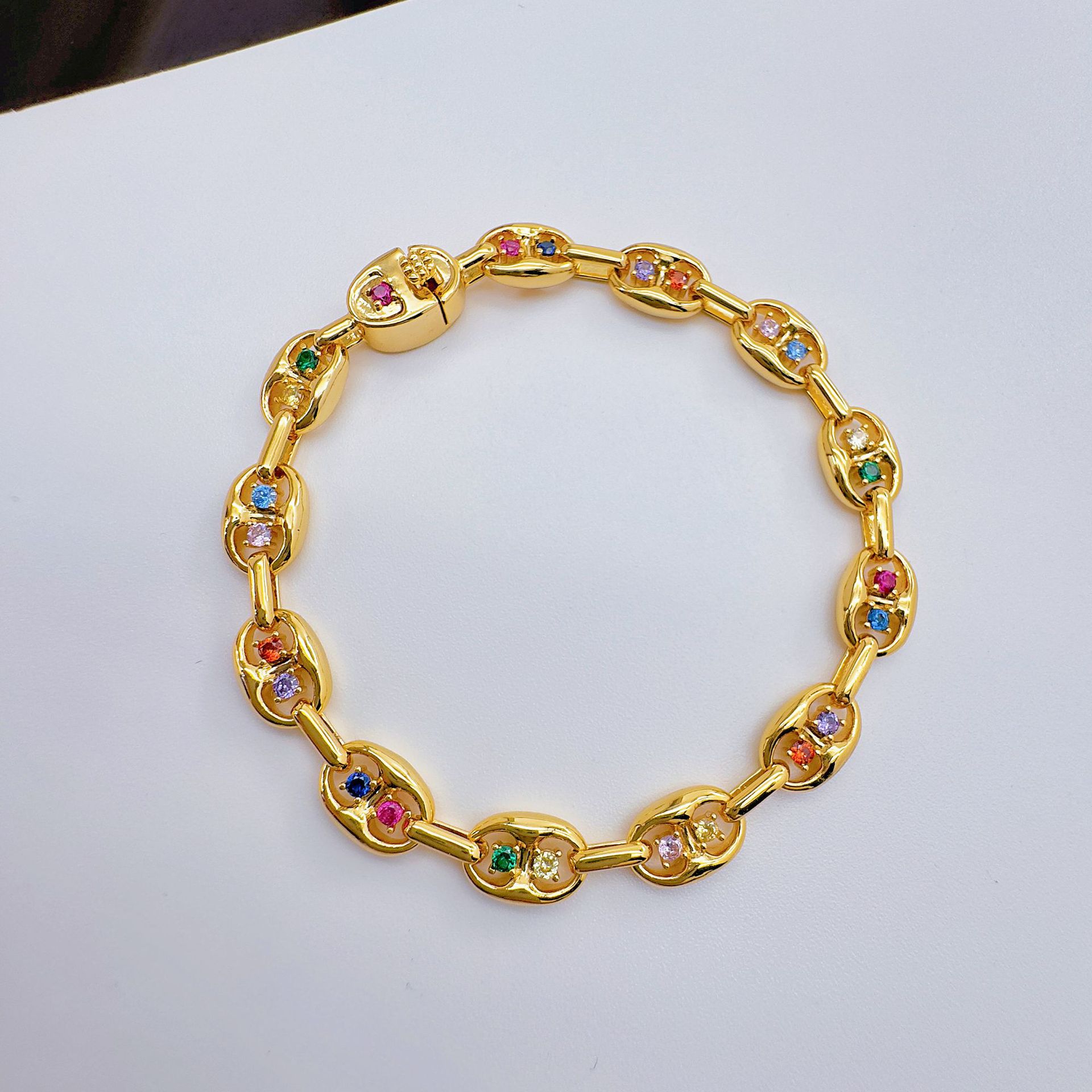 Celeste orfebrería europa y Estados Unidos zircon pulsera moda micro insertos de color 100 accesorios para mujeres de alta calidad sentido accesorios fábrica al por mayor pic 17