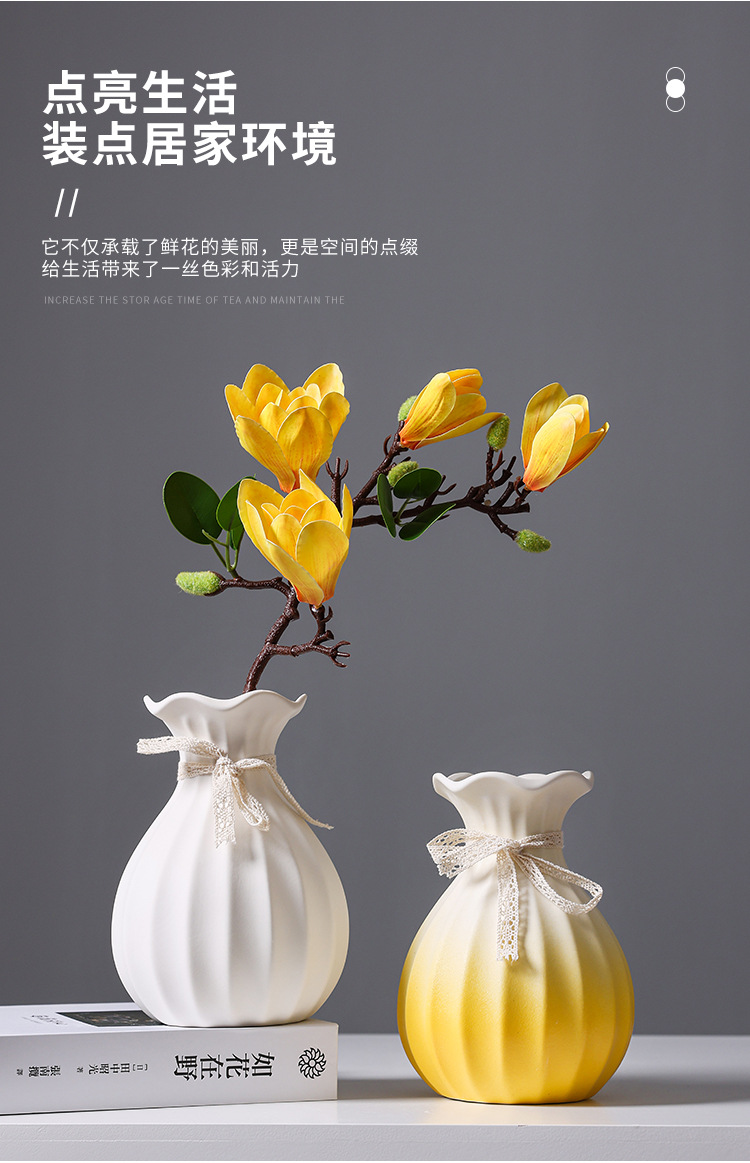 2025 Fresh and elegant Ceramic Vase, creative, fashionable, simple and modern living room, dining table, TV cabinet, dried flower arrangement and flower vase pic 9