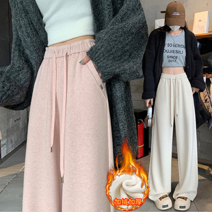 Fleece warm wide-leg pants, loose and high-waisted, slimming winter new style pic 7