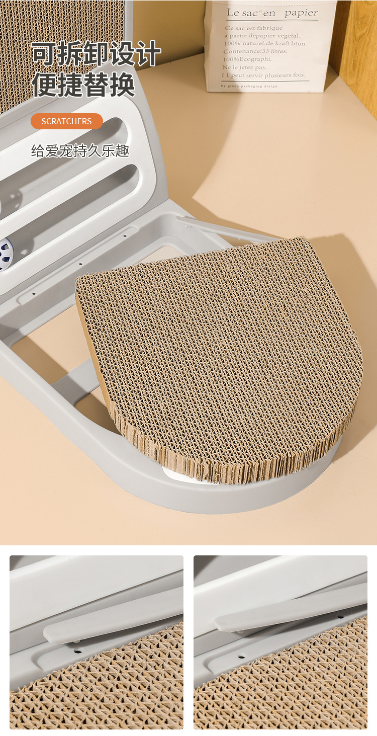 In-stock cross-border L-shaped cat scratch-off board, integrated vertical cat scratch-off board, thickened and wear-resistant cat toys and cat supplies pic 8