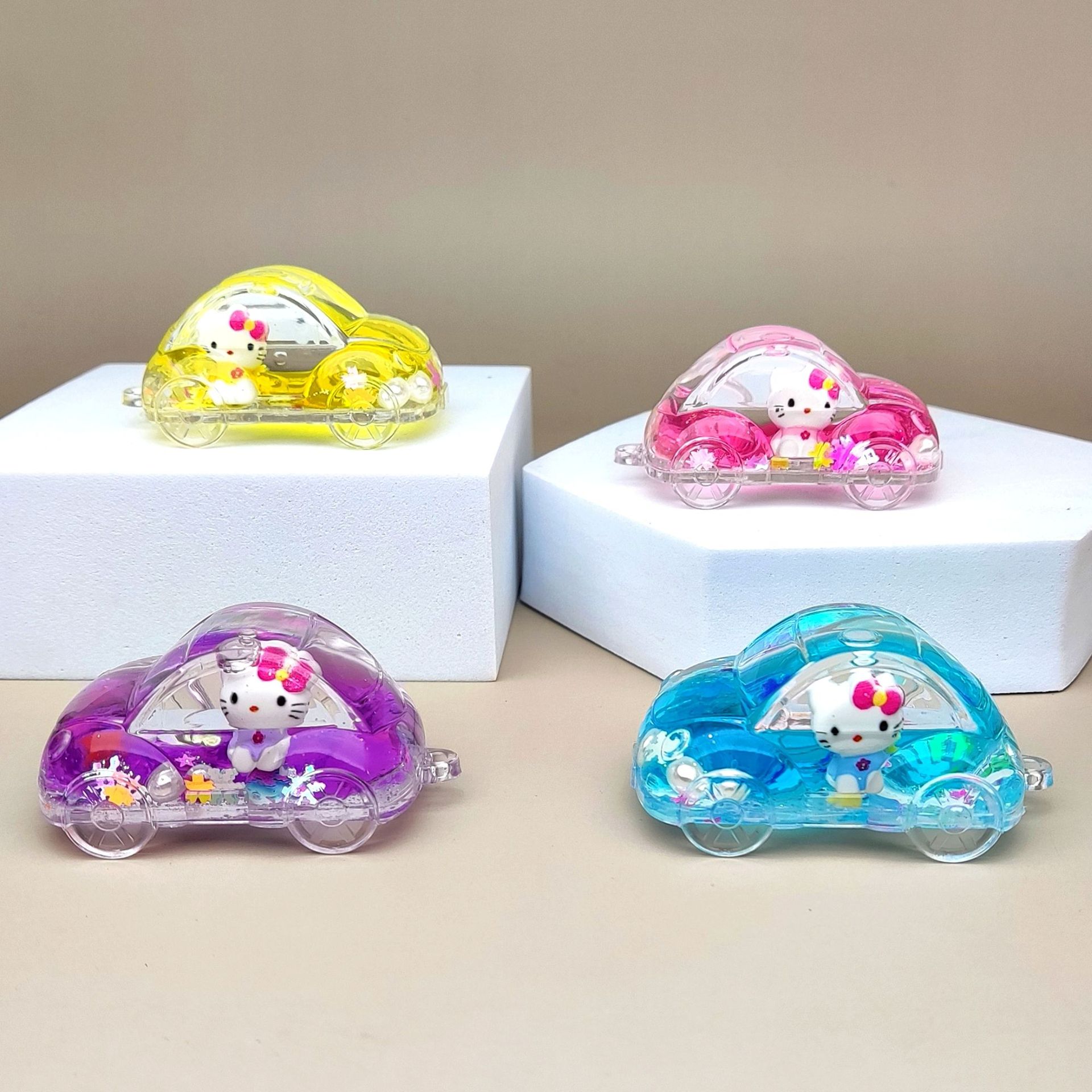创意亚克力入油流沙瓶爆款DIY卡通猫汽车钥匙扣汽车配饰摆件饰品详情1