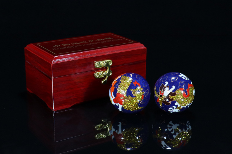 Premium gift box set of Beijing Cloisonne handball outer craft cultural gift Cloisonne low-temperature fitness ball pic 5