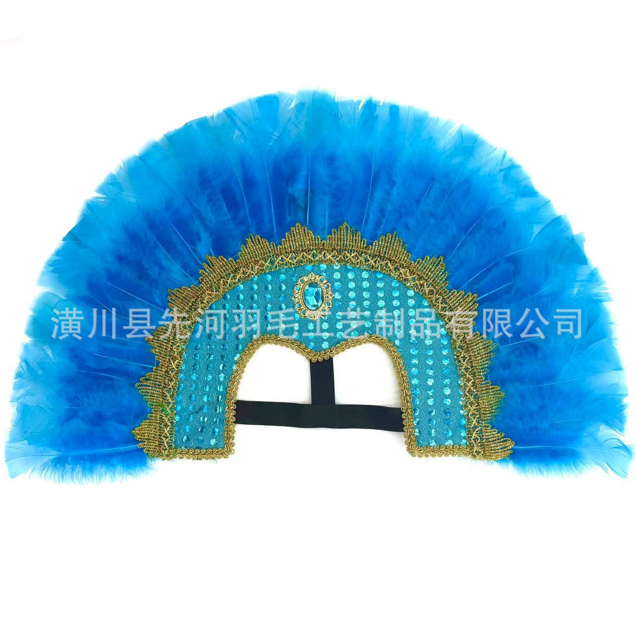 欧美跨境爆款羽毛头饰巴西印第安大头带节日服装配饰舞台表演道具详情3