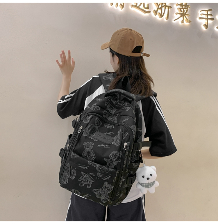 新款潮牌韩版书包女大容量中学生双肩包清新甜美休闲旅行双肩包详情15