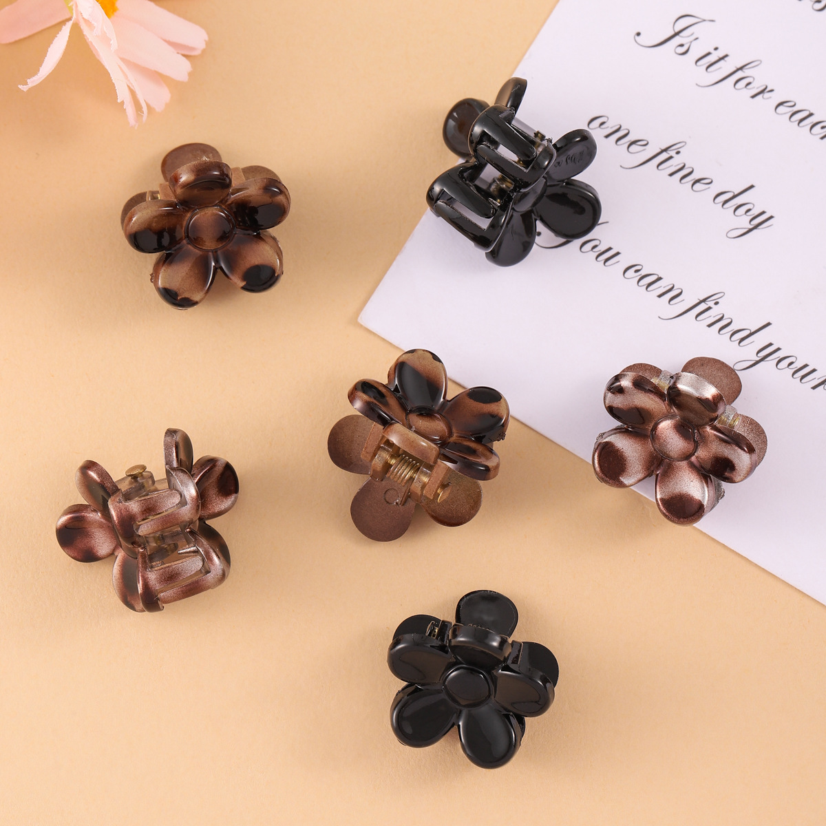 欧美跨境6只卡装豹纹发夹塑料简约小号碎发刘海夹顶夹女发饰批发详情3