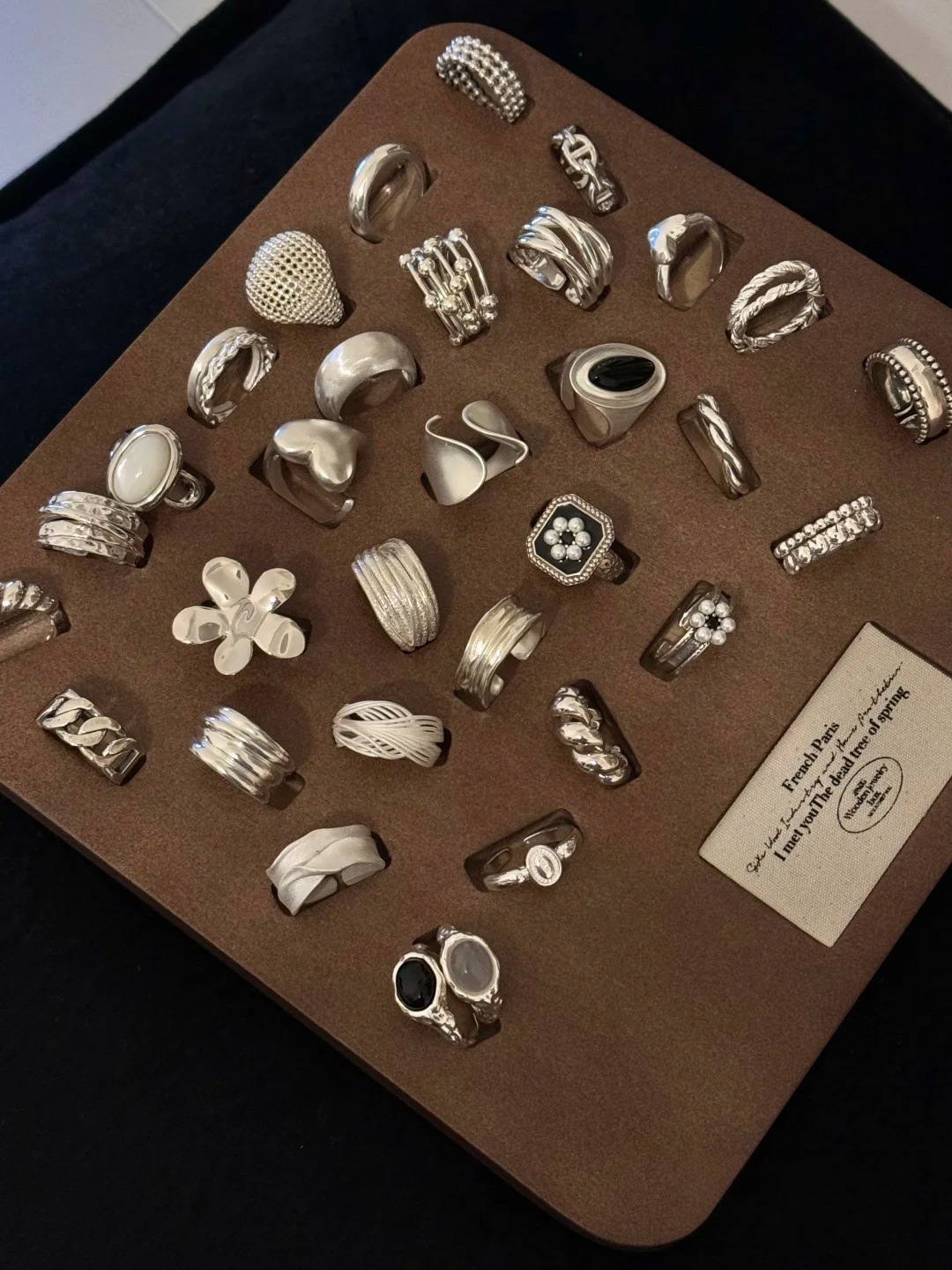 夏季复古重工925纯银戒指女小众轻奢高级感不掉色ins风百搭银饰品详情3