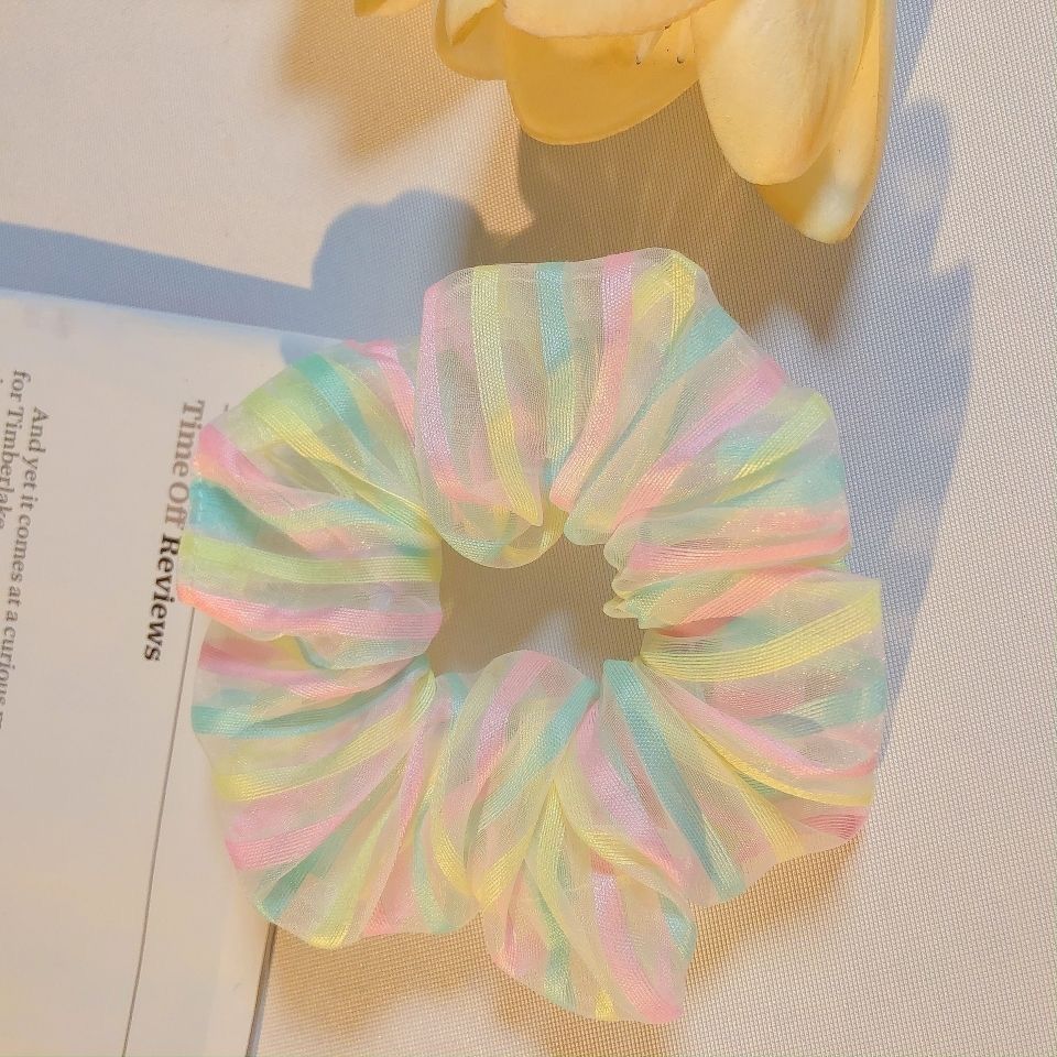 Large intestine hair band, Korean version of Organza, large intestine hair band, hair accessory, hair tie wholesale, rubber band, Instagram influencer, high appearance level pic 24