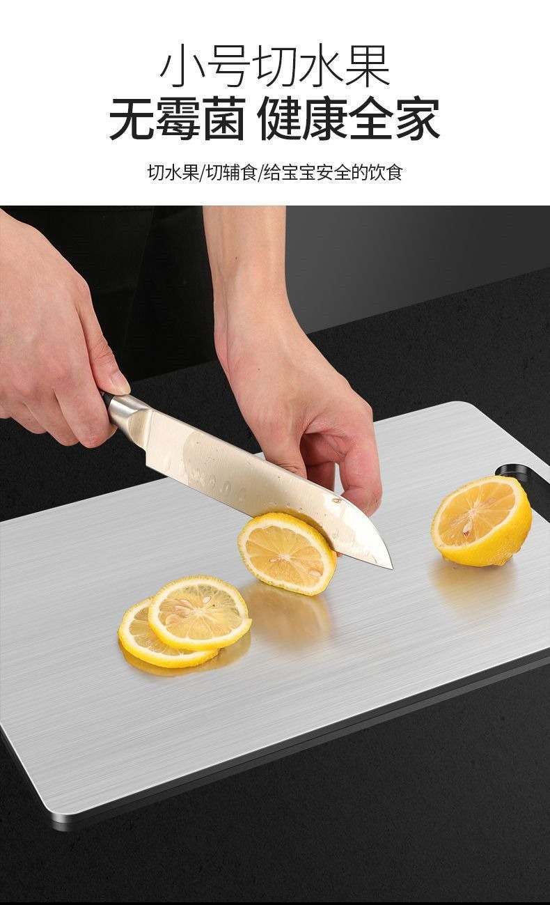 The stainless steel cutting board is thickened, moisture-proof and mold-proof. It is a household double-sided kitchen large cutting board with a hanging kitchen rolling board pic 15