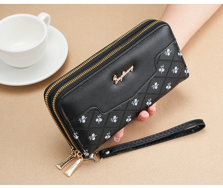 钱包女生长款新款韩版简约拼接手拿包wallet零钱包卡包女士高级感详情17