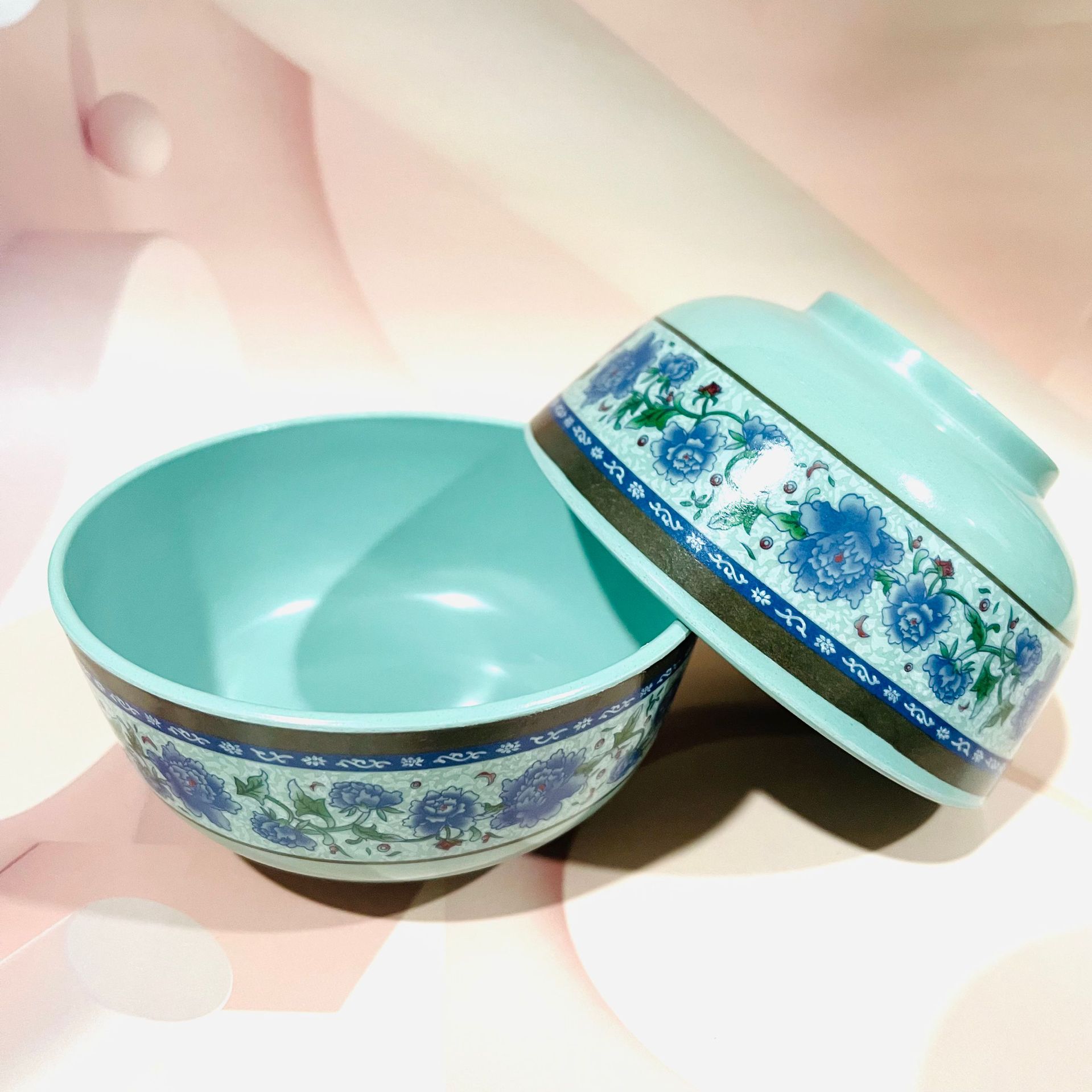 【 Zone 3-10 】B1045 blue and white porcelain bowl 480 yuan per box, blue and white porcelain melamine rice bowl, household, hotel and restaurant, commercial bowl, restaurant and cafeteria bowl, round bowl, wholesale 1 yuan pic 3