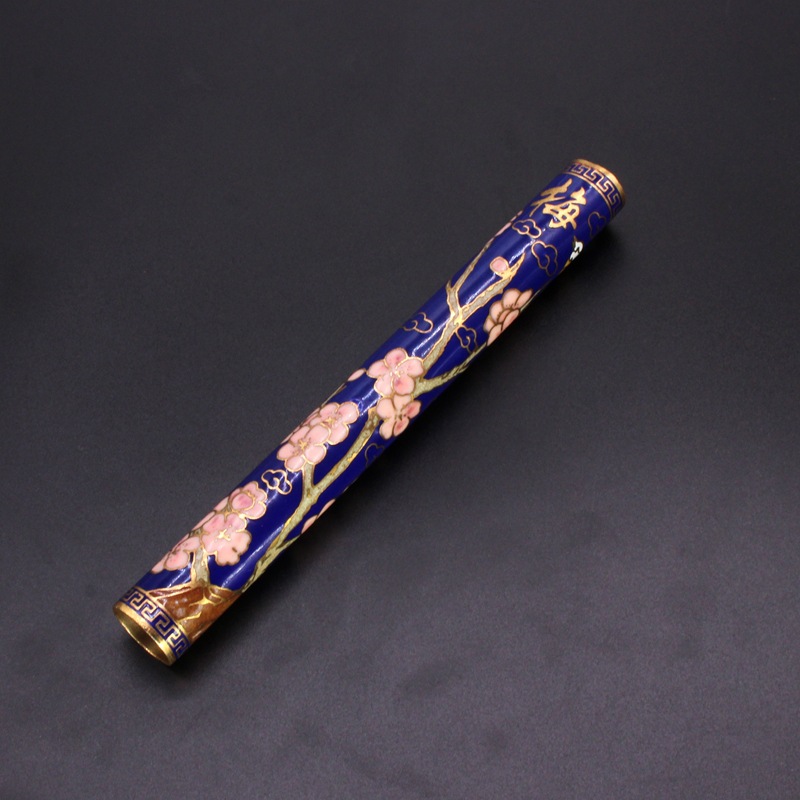 Beijing Cloisonne classical Culture Ethnic style writing brush decorative accessories copper base mechanism enamel writing brush shaft pic 15