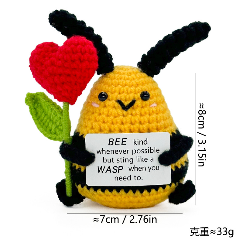 Cross-border finished hand-knitted dolls, bee-hugging small flowers, tulips, roses, cartoon and cute desktop ornaments pic 26
