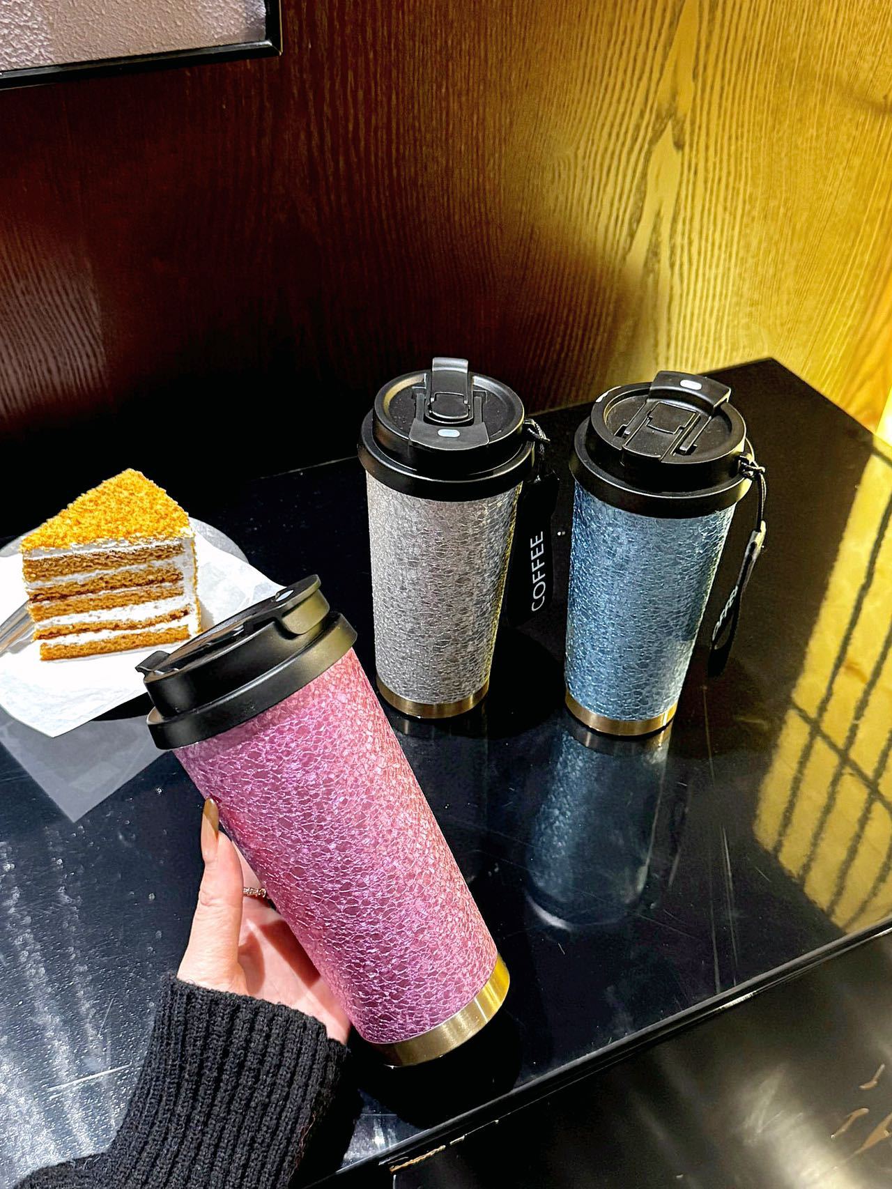 Titanium-coated coffee cups, insulated cups, high appearance standards for men and women, portable and high-end portable titanium water cups, titanium cup gift creativity pic 14