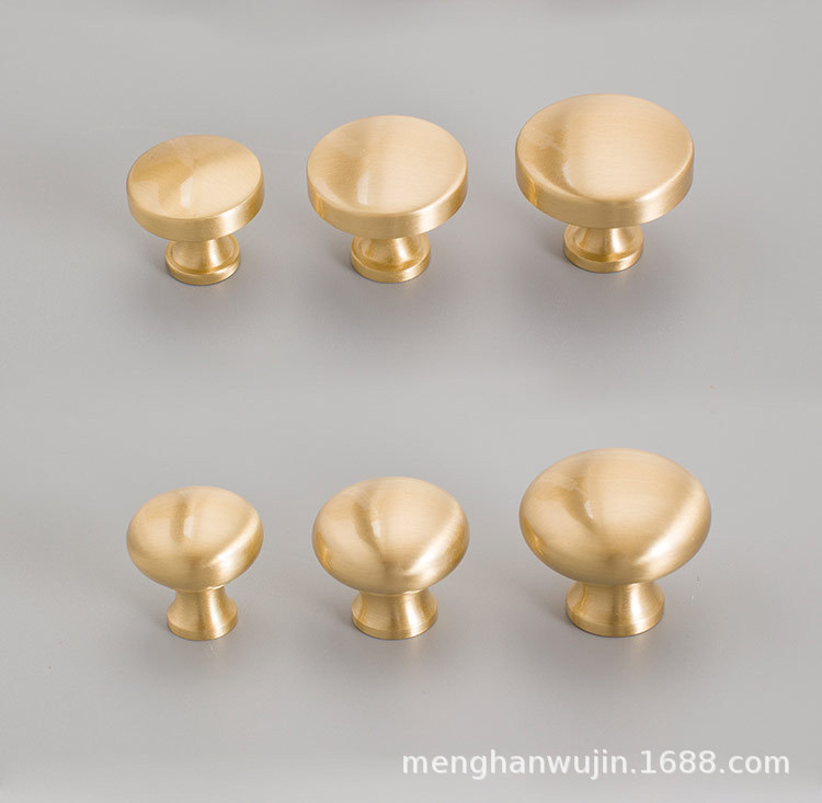 2022新款厂家直供现代简约黄铜门把手橱柜鞋柜衣柜柜门金色铜拉手详情11