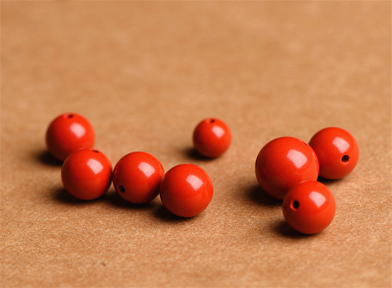 Jiuya Crystal natural raw ore cinnabar loose beads, purple gold sand round beads, semi-finished products, imperial red sand decorative beads pic 16