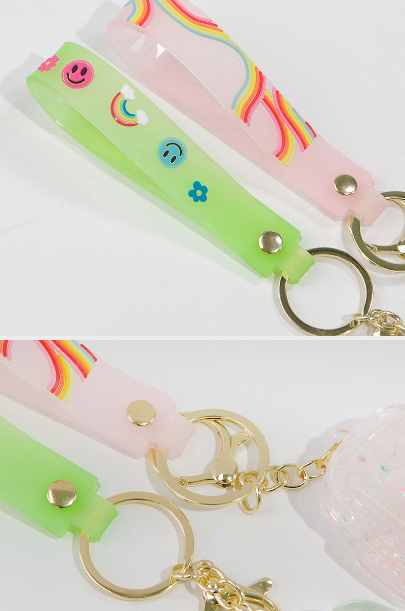 Creative oil-in-oil flowing sand schoolbags, keychains, pendants, couple fashion bags, key chains, exquisite and cute gifts wholesale pic 10