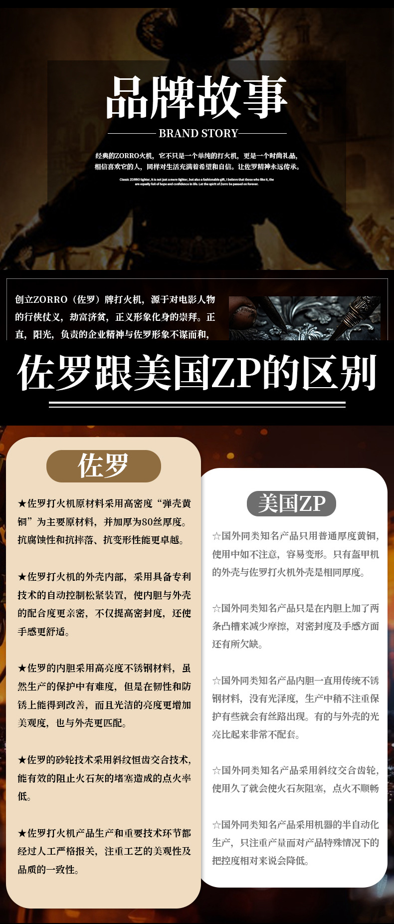 ZORRO佐罗ZK26康斯坦丁复古浮雕煤油打火机老式创意潮男礼品火机详情19