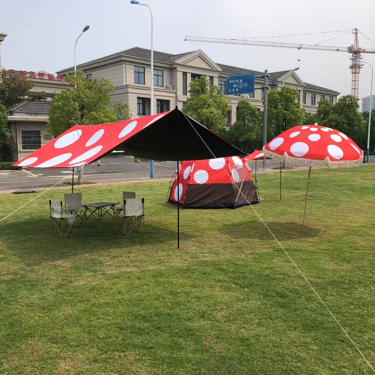 Outdoor mushroom house, hexagonal tent, canopy, sun umbrella, camping, portable folding quick-opening rainproof automatic tent pic 13