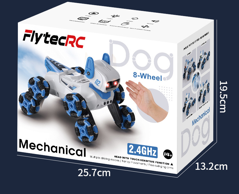 F01八轮特技智能双控机械狗喷雾摇头手势感应儿童玩具智能机器狗详情19