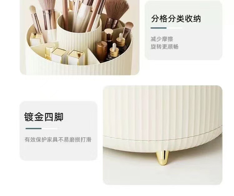 Desktop rotating makeup brush storage holder, cosmetics shelf, desktop dressing table, eyeshadow brush, lipstick box, pen holder pic 11