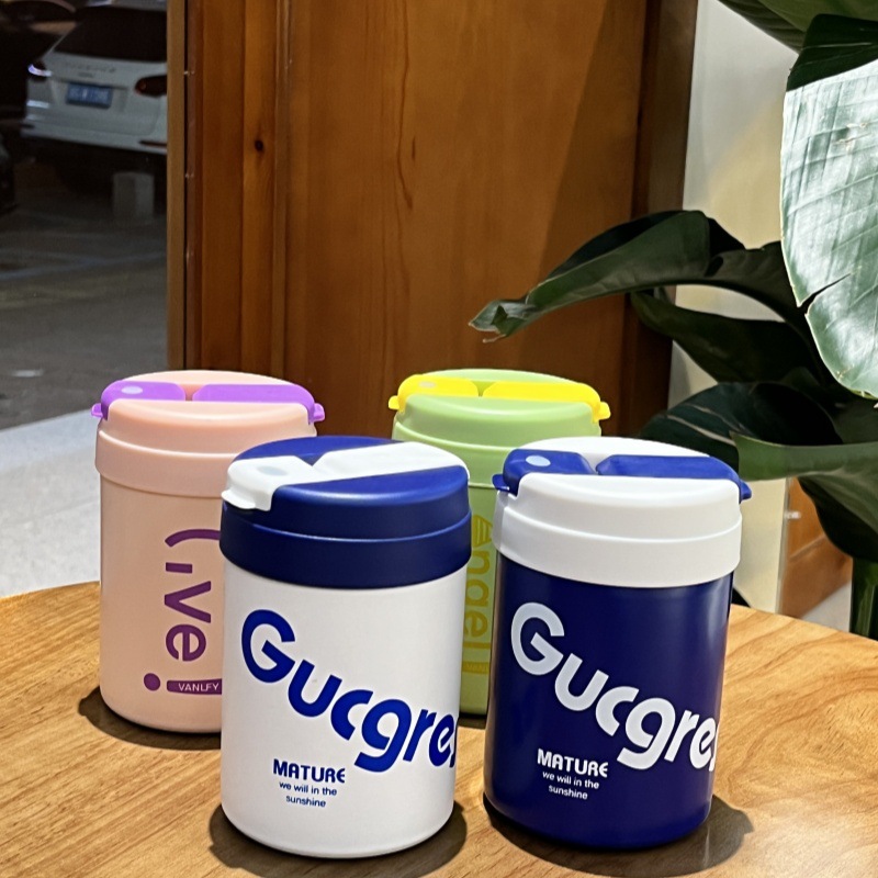 New 304 stainless steel ton-ton cup, outdoor portable double-drinking straw cup, double-layer vacuum, high appearance level insulated cup pic 35