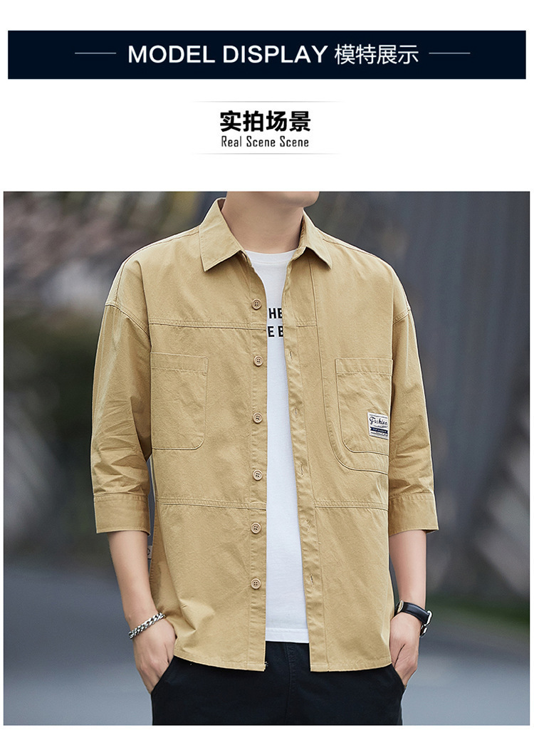 Casual short-sleeved shirt for men, Korean-style trendy 70% shirt, summer cool and stylish workwear top, Japanese-style coat pic 10