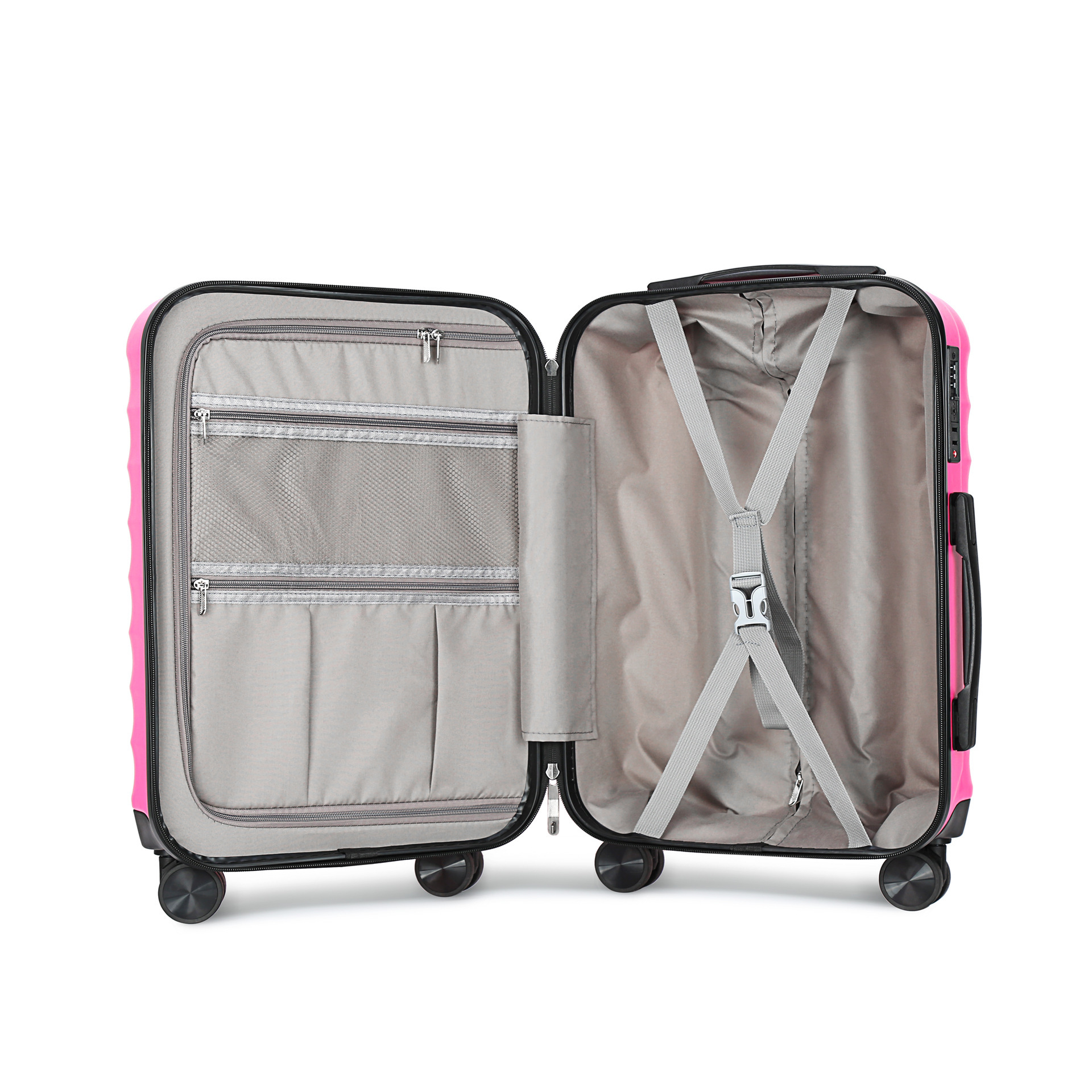 新款万向轮拉杆箱20/24/28寸复古旅行箱ABS材质箱厂家现货行李箱详情20